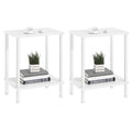 YUFAM End Table,Small Side Table,2-Tier Nightstand With Storage Shelf,Sofa Bedside Table For Small Spaces In Living Room,Bedroom, Office,Stable Frame,Easy Assembly,White