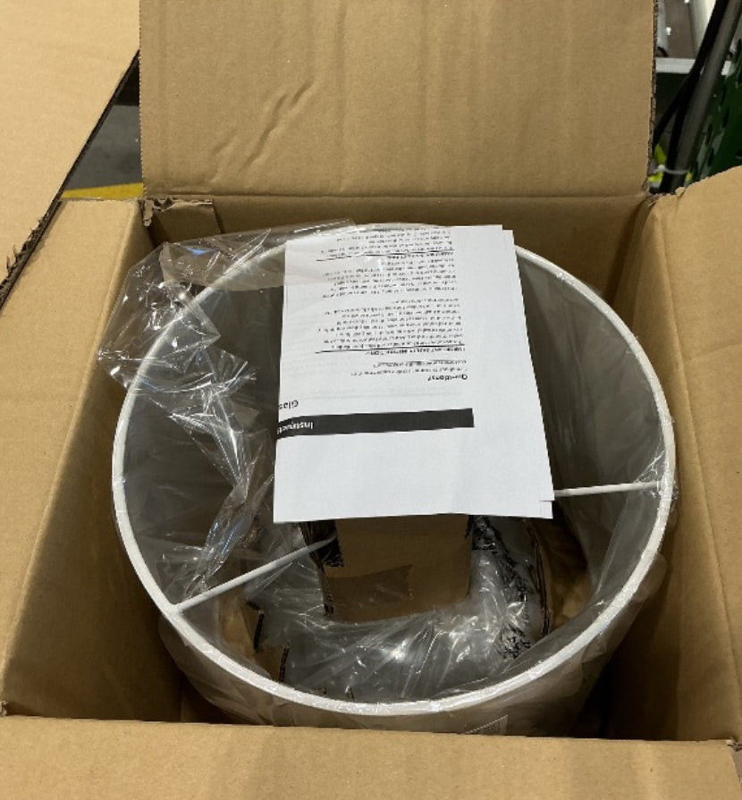 Simple Designs LT2064-CLW Clear Glass Table Lamp With White Fabric Shade