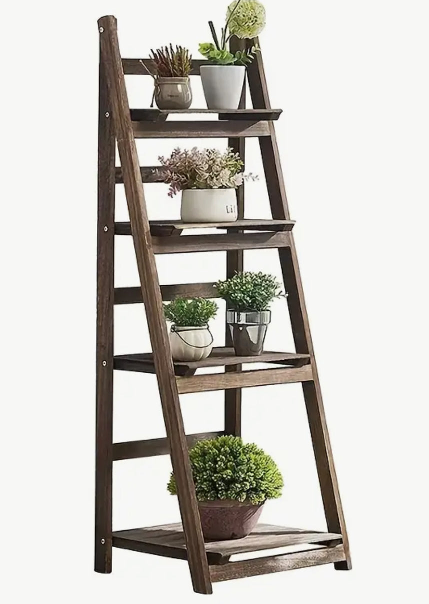 4-Tier Rustic Foldable Plant Stand