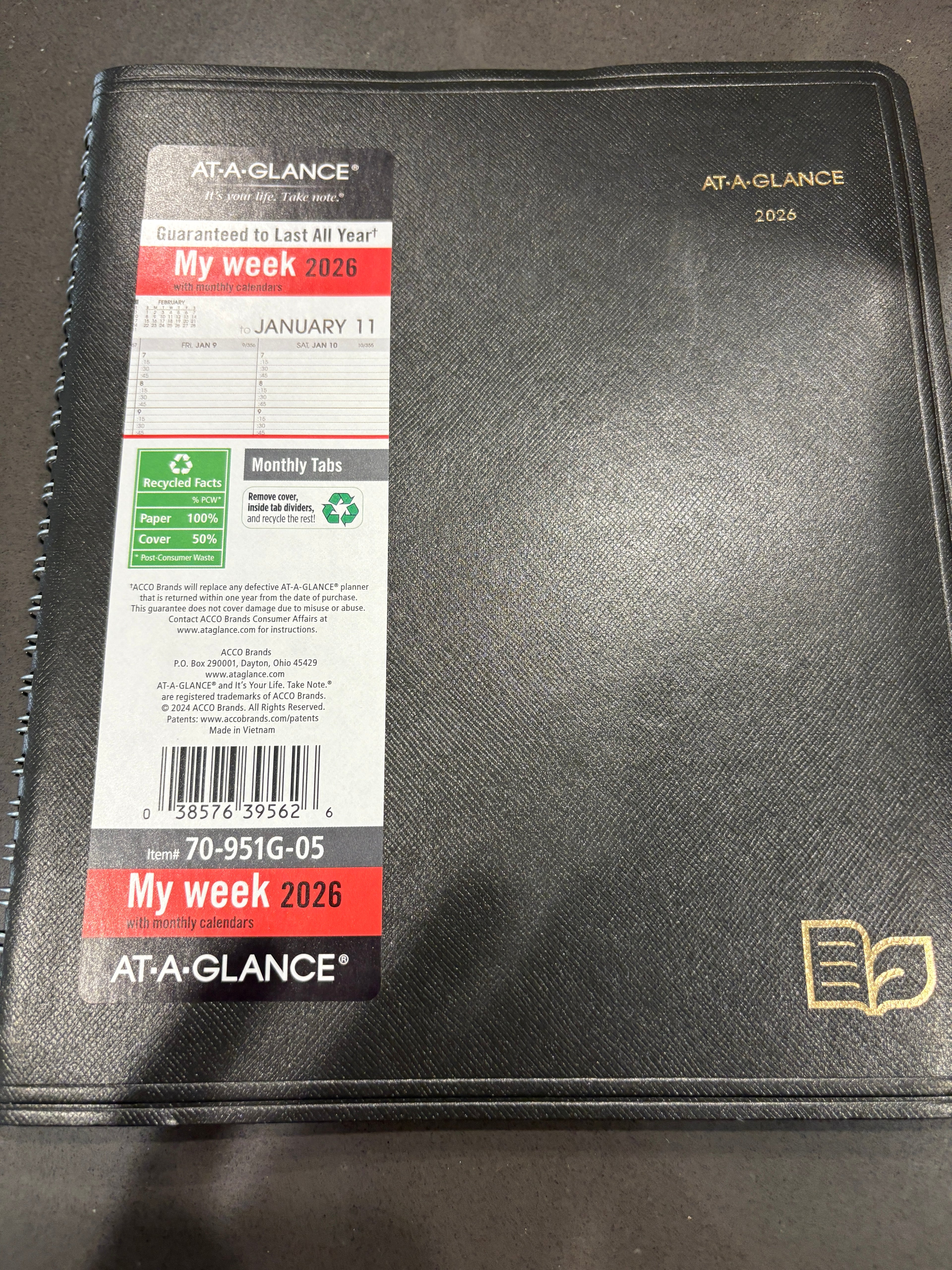 2026 Week at a glance planner