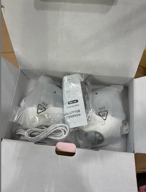 Electric Breast Pump Hands Free Wearable Portable Breastfeeding Pumps Wireless Quiet Anti-Leaking with Voice Broadcast Heating 4 Mode 12 Levels Suction Double 24mm (White)