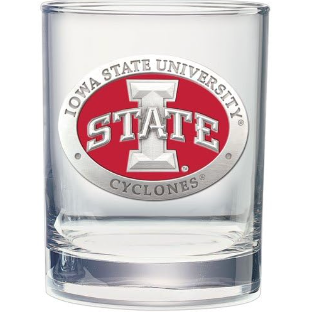 Heritage Pewter Iowa State Double Old Fashioned Glass | 14 OZ Double Rocks for Liquor | Expertly Crafted Pewter