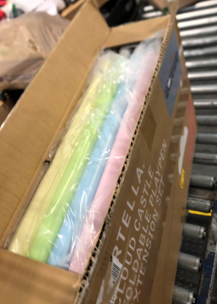 Fortella Cloud Castle Foldable Playpen, Baby Safety Play Yard with Whiteboard and Activity Wall, Indoors or Outdoors (Multicolor 4-Panel Extension)