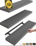 BAYKA Grey Floating Shelves for Wall, 22.5 inches Wall Mounted Rustic Wood Shelves for Bathroom, Bedroom, Living Room, Floating Shelves for Books/Storage/Decor (Set of 3)