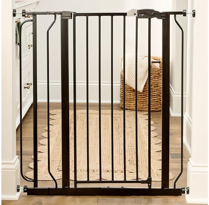 Regalo Safety 36" Extra Tall Baby Gate for Doorways & Bottom of Stairs, Pressure Mounted Walk Through Gate for Babies, Toddlers & Pets, Tested & Safe for 30 Years, American Designed, American Owned