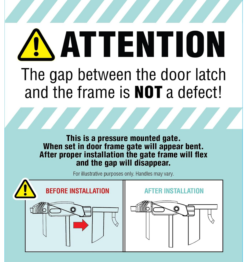 Regalo Safety 36" Extra Tall Baby Gate for Doorways & Bottom of Stairs, Pressure Mounted Walk Through Gate for Babies, Toddlers & Pets, Tested & Safe for 30 Years, American Designed, American Owned